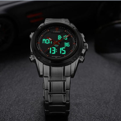 NAVIFORCE Men's LED Digital Stainless Steel Quartz Watch