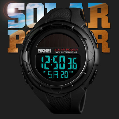 SKMEI 1405 Military Sport Watches Men Solar Power Outdoor Shock Digital Watch Chrono 50M Water Resistant Wristwatches reloj deportivo