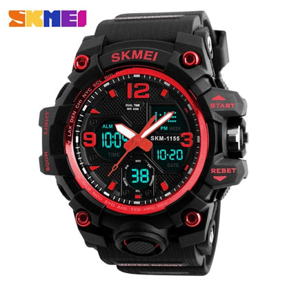 New Fashion Men Sports Watches SKMEI 1155B Men Quartz Analog LED Digital Clock Man Military Waterproof Watch Relogio Masculino 1155B