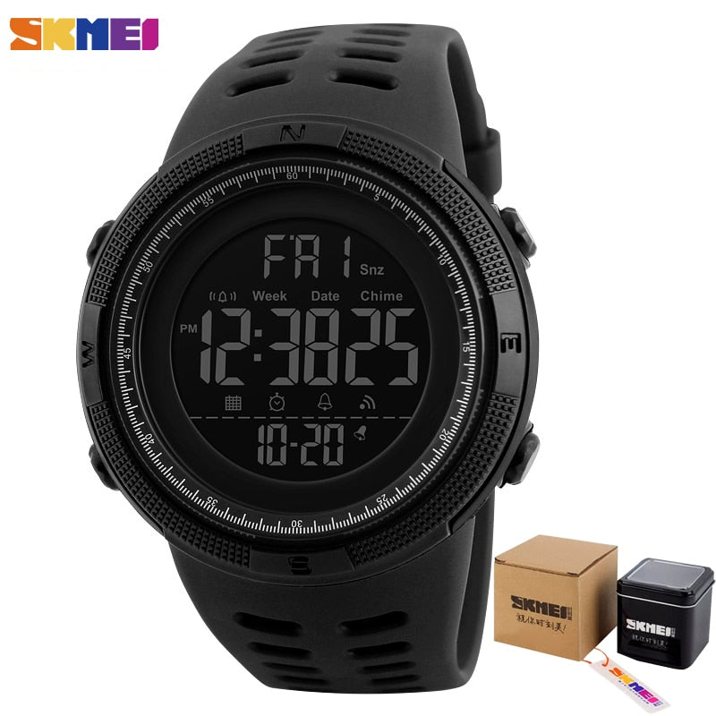 SKMEI 1251 Fashion Outdoor Sport Watch Men Multifunction Watches Alarm Clock Chrono 5Bar Waterproof Digital Watch reloj hombre