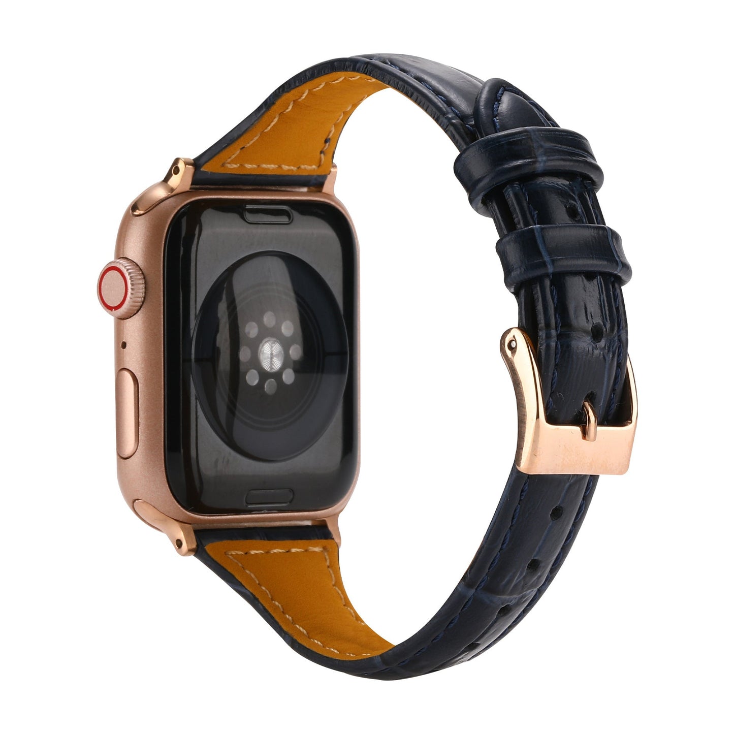 Leather Crocodile Pattern Small Waist Strap For Apple Watch Generation 7 High-End Fashion Strap