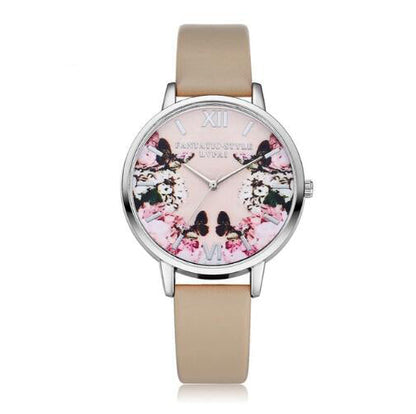 Flower Butterfly Ladies Bracelet Watch