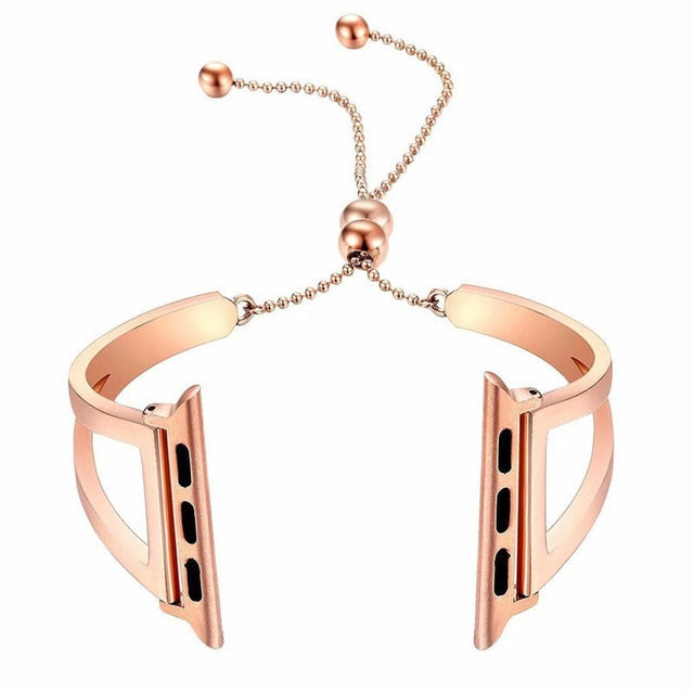 Watchbands for Apple Watch Band 38mm 42mm Girl Women Stainless Steel Metal Jewelry Bracelet Link Wrist Strap for iWatch Belts