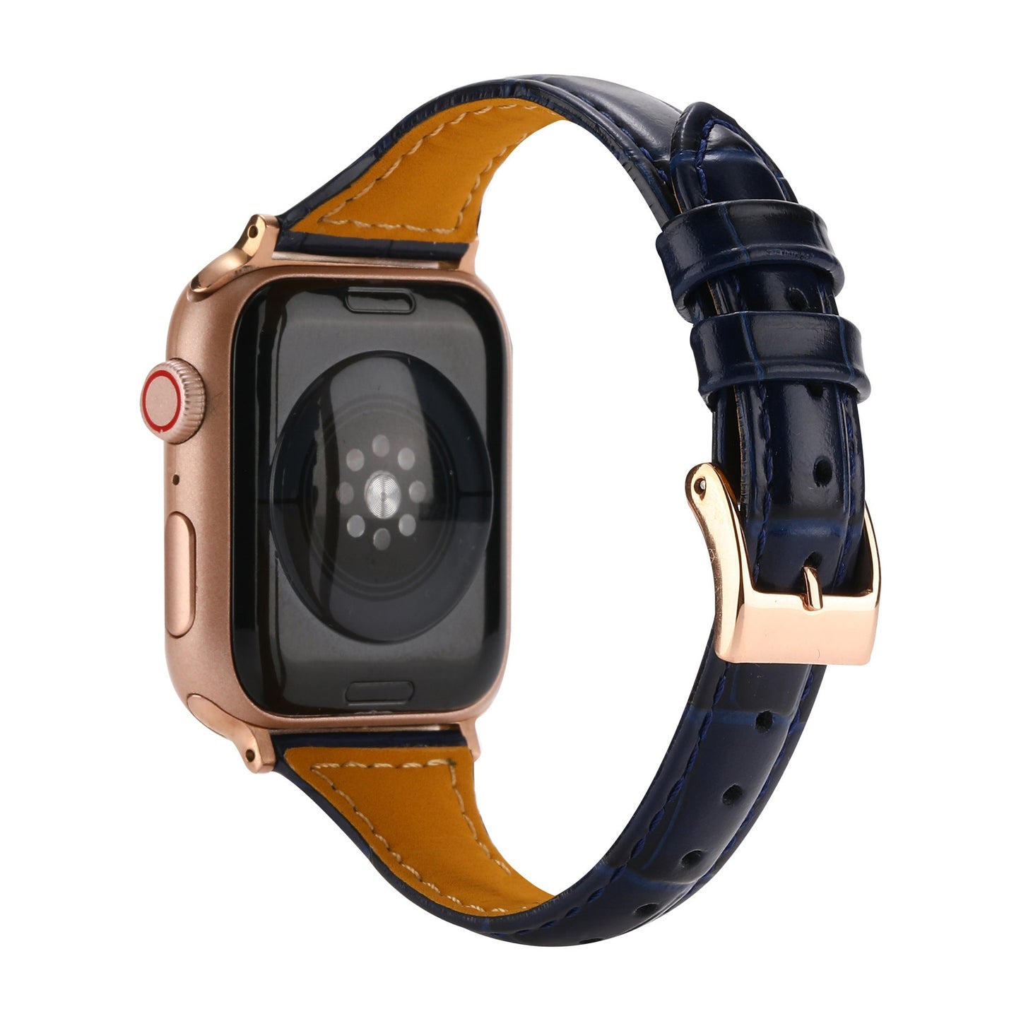 Leather Crocodile Pattern Small Waist Strap For Apple Watch Generation 7 High-End Fashion Strap