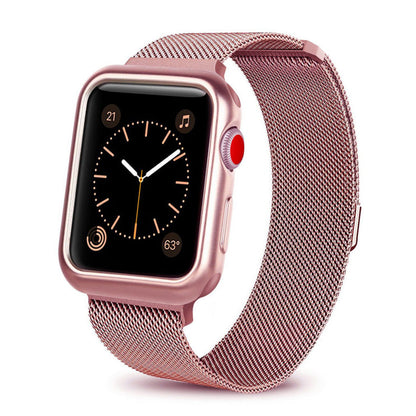 Case+watch strap for Apple Watch 3 iwatch band 42mm 38mm Milanese Loop bracelet Stainless Steel watchband for Apple Watch 4 3 21