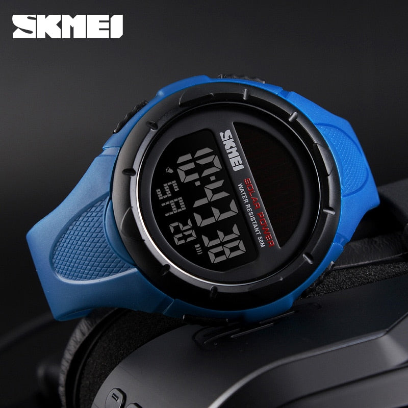 SKMEI 1405 Military Sport Watches Men Solar Power Outdoor Shock Digital Watch Chrono 50M Water Resistant Wristwatches reloj deportivo