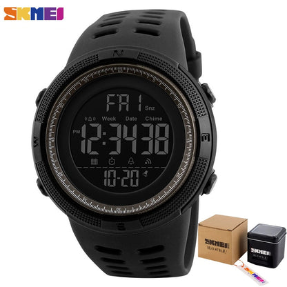 SKMEI 1251 Fashion Outdoor Sport Watch Men Multifunction Watches Alarm Clock Chrono 5Bar Waterproof Digital Watch reloj hombre