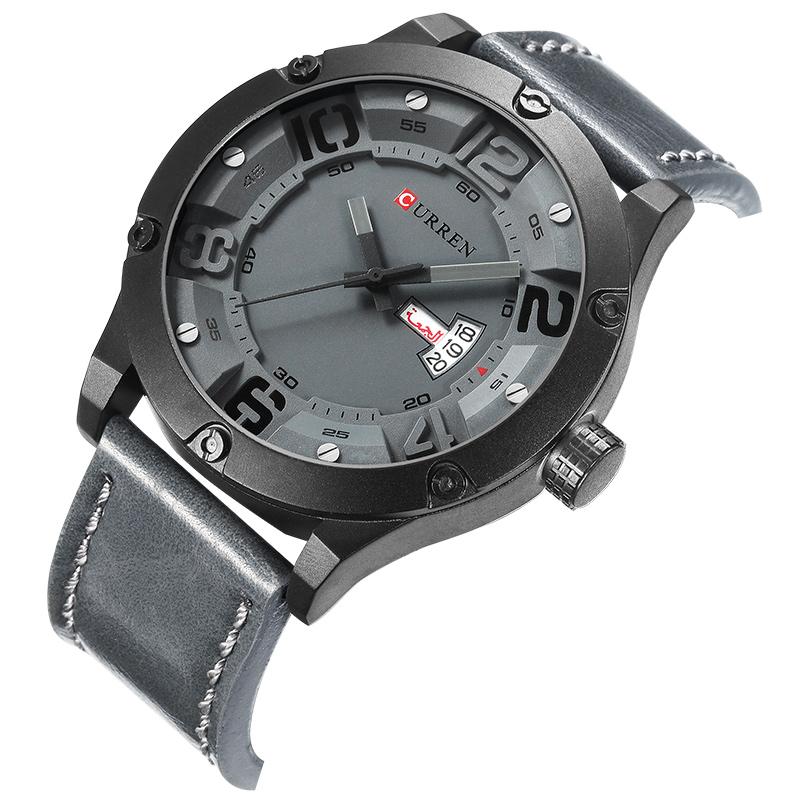 CURREN Leather strap Men Sports Watches Quartz Clock 8251