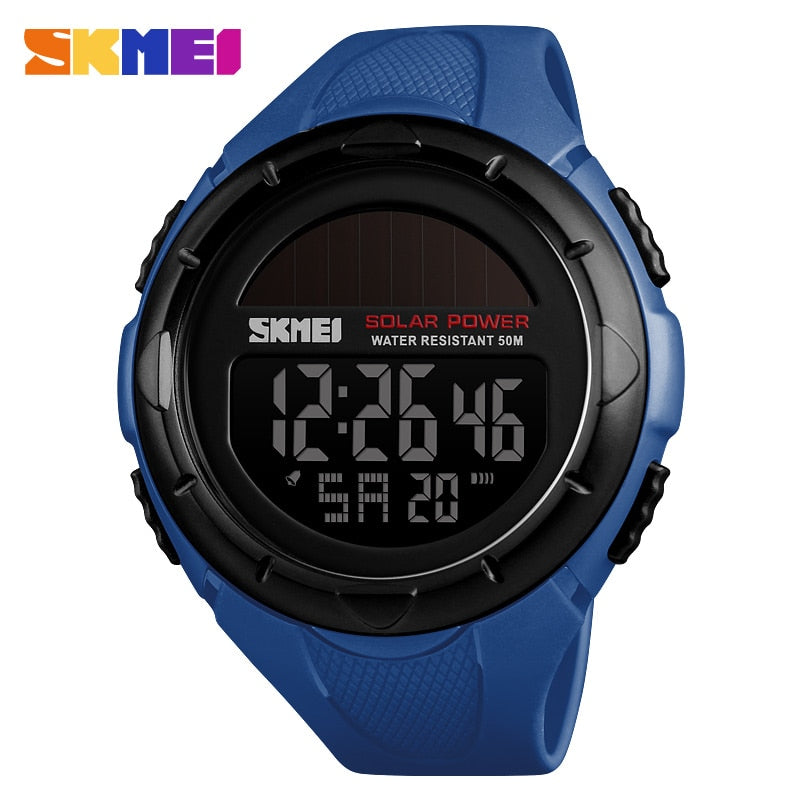 SKMEI 1405 Military Sport Watches Men Solar Power Outdoor Shock Digital Watch Chrono 50M Water Resistant Wristwatches reloj deportivo
