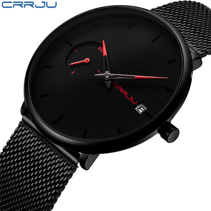 Crrju Sports Date Mens Watches Top Brand Luxury Waterproof Sport Watch