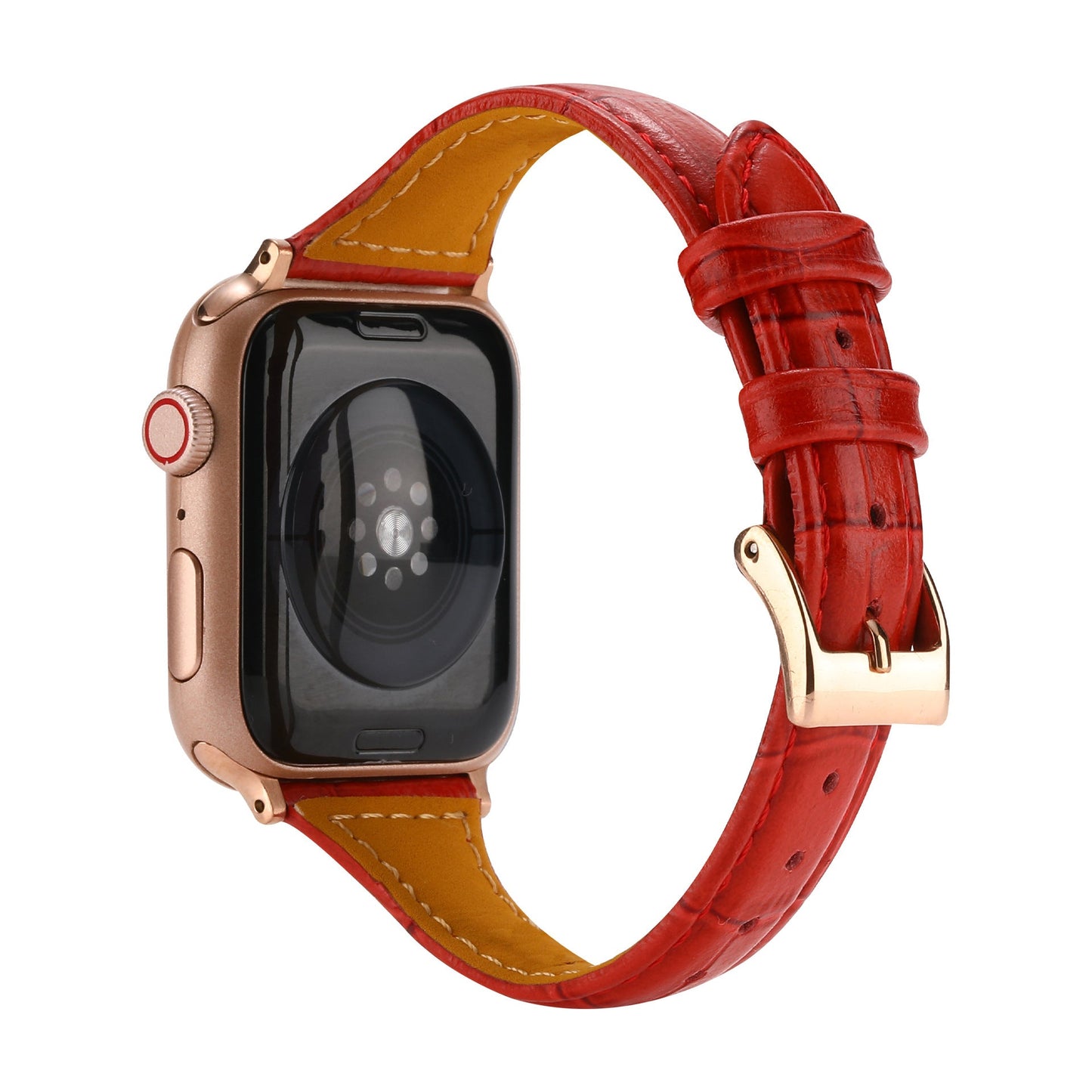 Leather Crocodile Pattern Small Waist Strap For Apple Watch Generation 7 High-End Fashion Strap