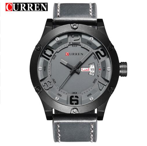 CURREN Leather strap Men Sports Watches Quartz Clock 8251
