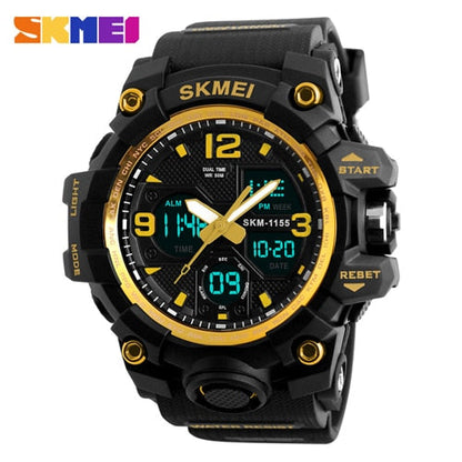 New Fashion Men Sports Watches SKMEI 1155B Men Quartz Analog LED Digital Clock Man Military Waterproof Watch Relogio Masculino 1155B