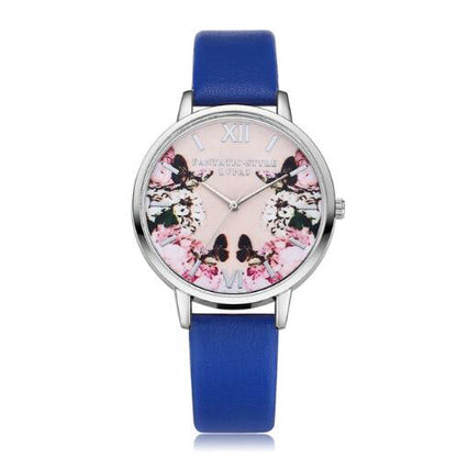 Flower Butterfly Ladies Bracelet Watch