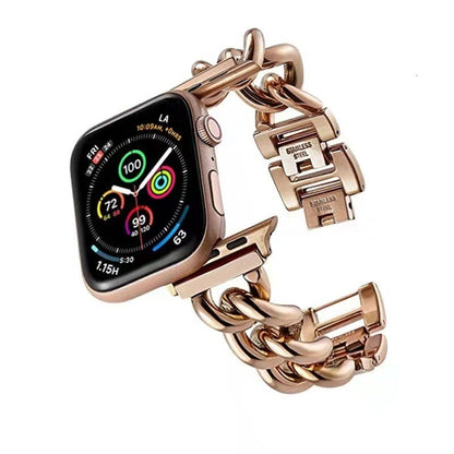 Suitable For Apple Watch Stainless Steel Strap Single Row Denim Chain Steel Band Metal Strap