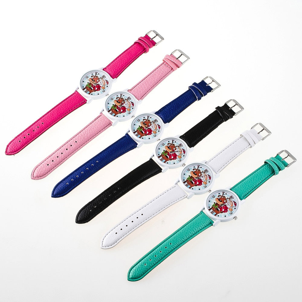 Minimalist Classic Quartz Watch Student Christmas Elderly Pattern Leather Band Analog Quartz wristwatch Casual simple Clock hour