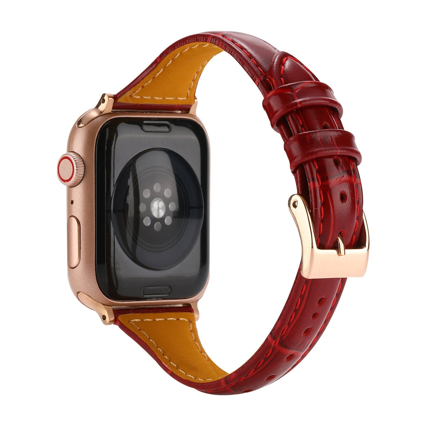 Leather Crocodile Pattern Small Waist Strap For Apple Watch Generation 7 High-End Fashion Strap