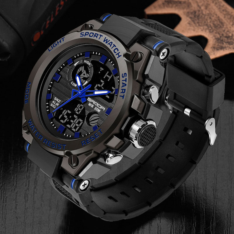 SANDA 739 Brand Wrist Watch Men Watches Military Army Sport Style Wristwatch Dual Display Male Watch For Men Clock Waterproof Hours