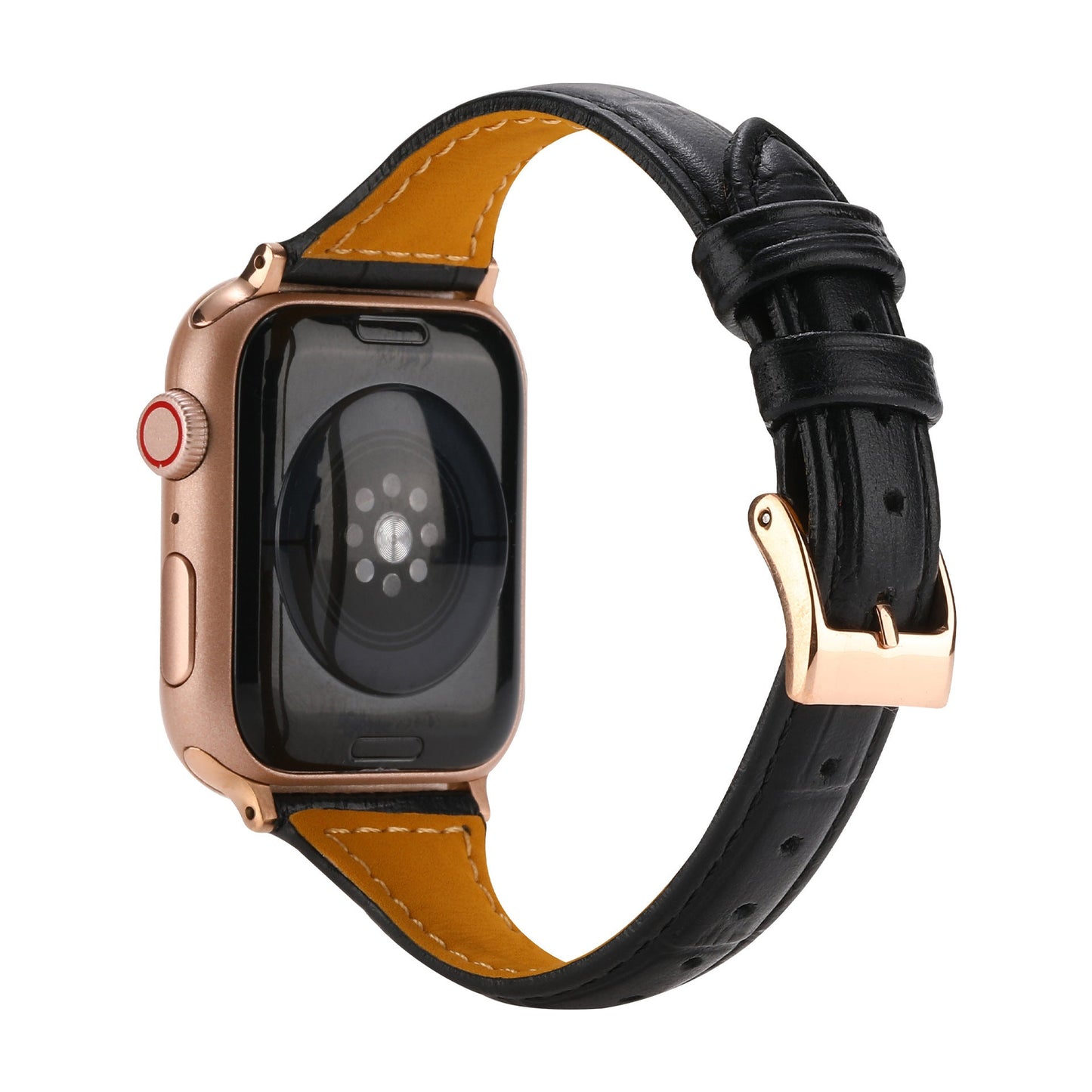 Leather Crocodile Pattern Small Waist Strap For Apple Watch Generation 7 High-End Fashion Strap