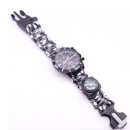 Military Outdoor Paracord Survival Bracelet Compass 6 In 1 Fire Watch Bileklik Erkek Whistle Buckle Safety Climbing Rope Lanyard