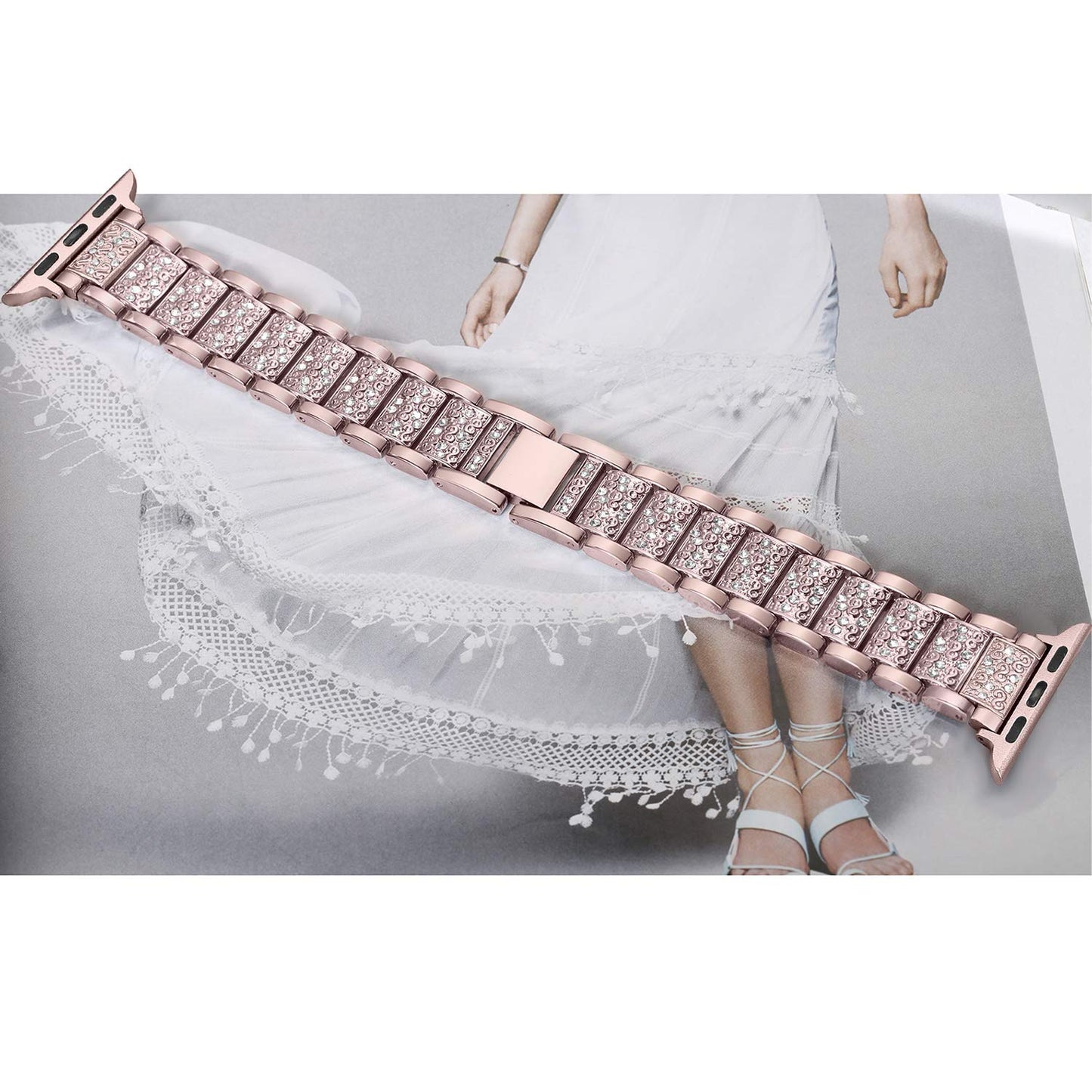 For Apple Watch band 40mm 44mm 38mm 42mm women Diamond Band for Apple Watch series 4 3 2 1 IWatch Bracelet Stainless Steel Strap