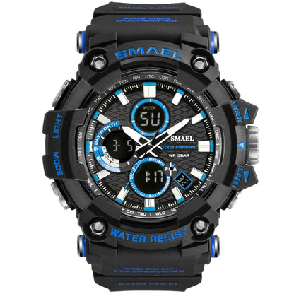 SMAEL 1802D Sport Watch Dual Time Men Watches 50m WaterproofMale Clock  Military Watches for Men  Shock Resisitant Sport Watches Gifts