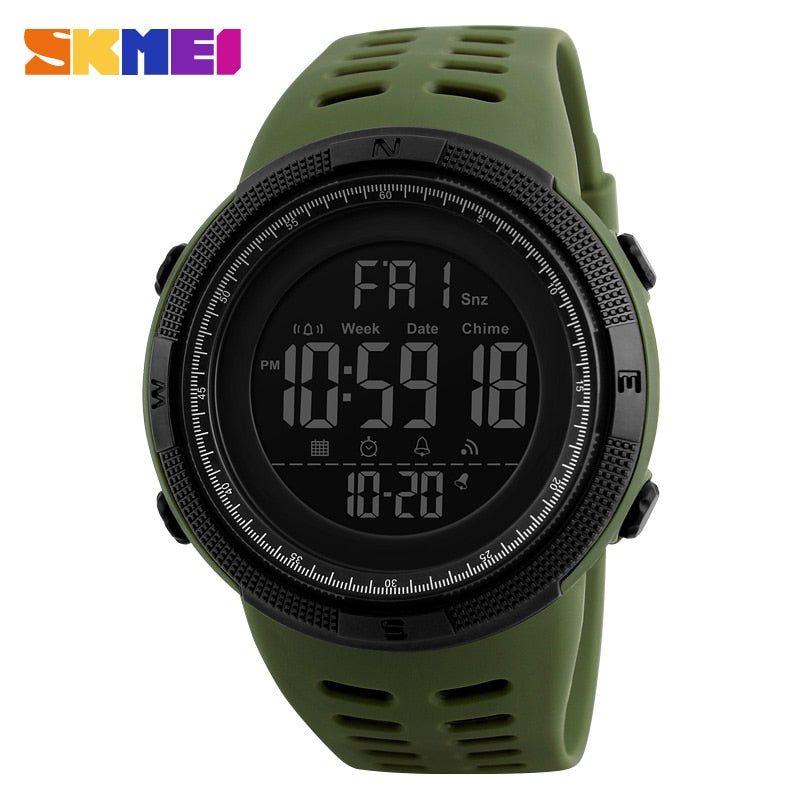SKMEI 1251 Fashion Outdoor Sport Watch Men Multifunction Watches Alarm Clock Chrono 5Bar Waterproof Digital Watch reloj hombre