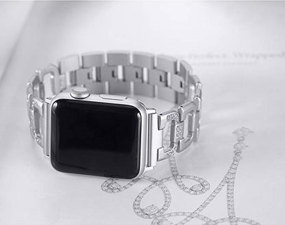 Diamond Stainless Steel Wristband Compatible Apple Watch Band  4,3,2,1