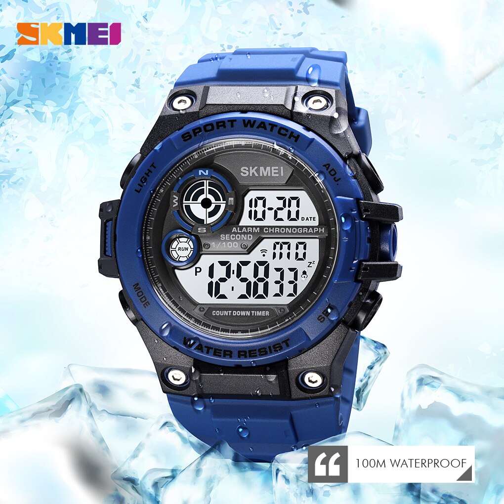SKMEI 1759 2021 New Sport Watches 100M Waterproof Digital Watch Fashion Countdown Chrono Clock Men Casual LED Display Hour Reloj Hombe