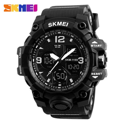 New Fashion Men Sports Watches SKMEI 1155B Men Quartz Analog LED Digital Clock Man Military Waterproof Watch Relogio Masculino 1155B