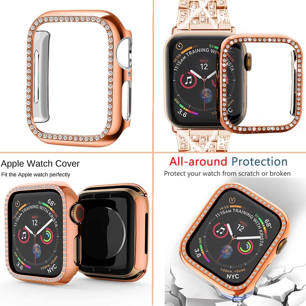 Metal Strap for Apple Watch Band 41mm 45mm 40mm 44mm Woman Diamond Stainless Steel Link Bracelet iWatch 8 7 6 SE 5 3 Accessories