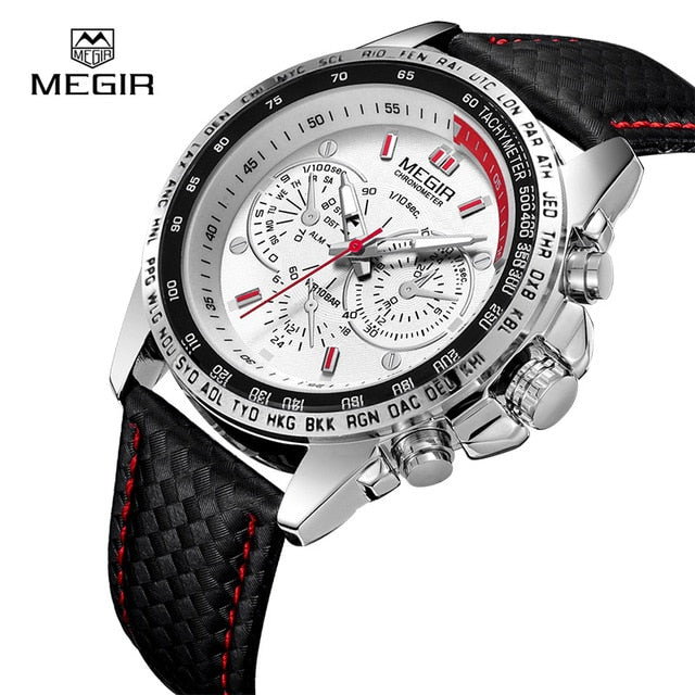 MEGIR Men's Watches Top Brand Luxury Quartz Watch Men Fashion Casual Luminous Waterproof Clock Relogio Masculino 1010