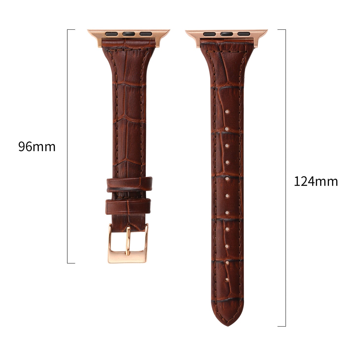 Leather Crocodile Pattern Small Waist Strap For Apple Watch Generation 7 High-End Fashion Strap