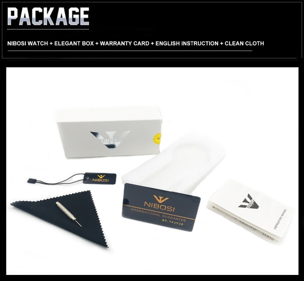 NIBOSI Relogio Masculino Men Watches Luxury Famous Top Brand Men's Fashion Casual Dress Watch Military Quartz Wristwatches Saat