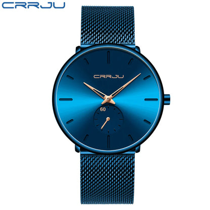 Fashion Mens Watches Top Brand Luxury Quartz Watch Men Casual Slim Mesh Steel