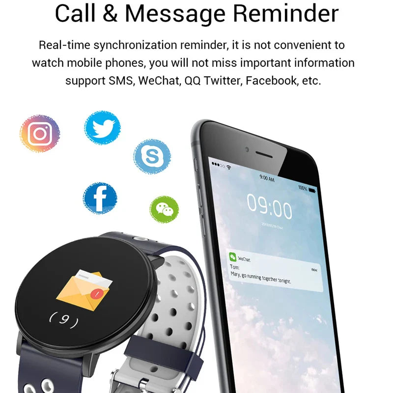 Fitness Bracelet 1.3'' Screen Smart Bracelet Blood Pressure Heart Rate Monitor Fitness Tracker Waterproof Ip67 Smart Band Watch