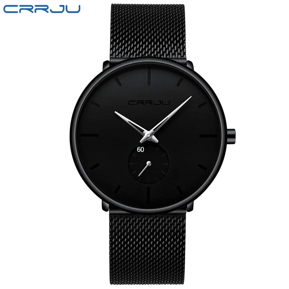 Fashion Mens Watches Top Brand Luxury Quartz Watch Men Casual Slim Mesh Steel