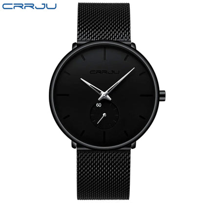 Fashion Mens Watches Top Brand Luxury Quartz Watch Men Casual Slim Mesh Steel