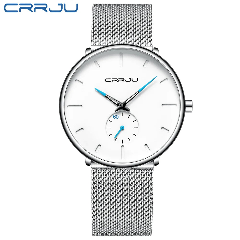 Fashion Mens Watches Top Brand Luxury Quartz Watch Men Casual Slim Mesh Steel