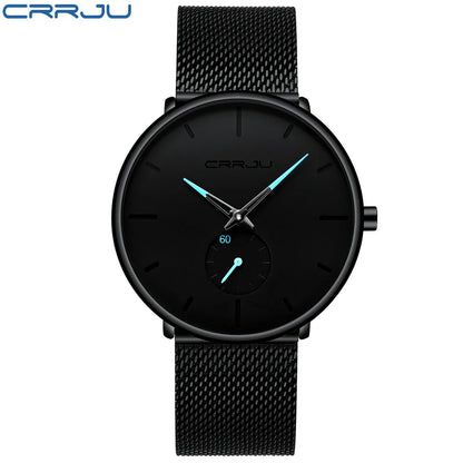 Fashion Mens Watches Top Brand Luxury Quartz Watch Men Casual Slim Mesh Steel