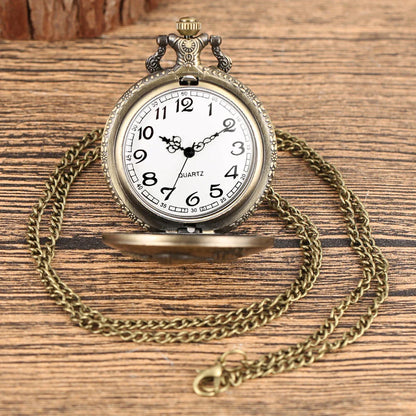 Unique Bronze Chinese Zodiac Quartz Pocket Watches Necklace Chain Pendant Fob Watch Steampunk Clock Gift For Birthday Christmas